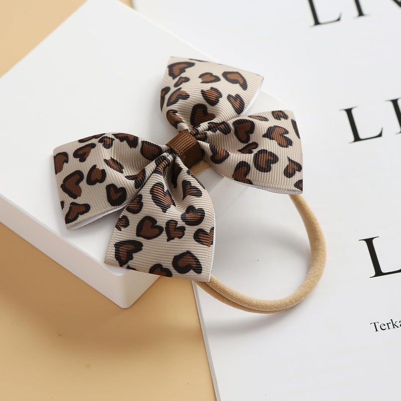Fancheer Baby Girls Leopard Cheetah Print Bow Headband Infant Toddler Birthday Party Hair Accessories - Image 4
